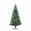 vidaXL Umelý predsvietený vianočný stromček Zelená 150 cm PVC a kov