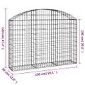 vidaXL Oblúkový gabionový kôš 150x30x100/120 cm pozinkované železo