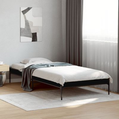 vidaXL Posteľný rám čierny 100x200 cm kompozitné drevo a kov