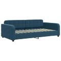 vidaXL Denná posteľ s matracom modrá 100x200 cm zamat