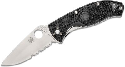 Spyderco C122PSBK Tenacious Lightweight Partly Serrated Black vreckový nôž 8,6 cm, čierna, FRN