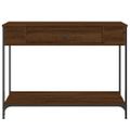 vidaXL Konzolový stolík hnedý dub 100x34,5x75 cm kompozitné drevo