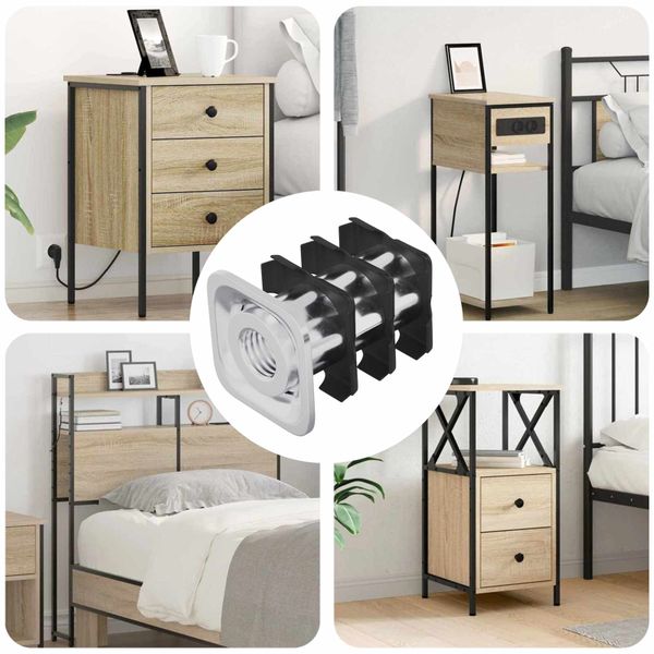 vidaXL Závitová vložka do trubky 1818 pcs Čierna a strieborná