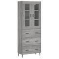 vidaXL Vysoká skrinka sivý dub sonoma 69,5x34x180 cm spracované drevo