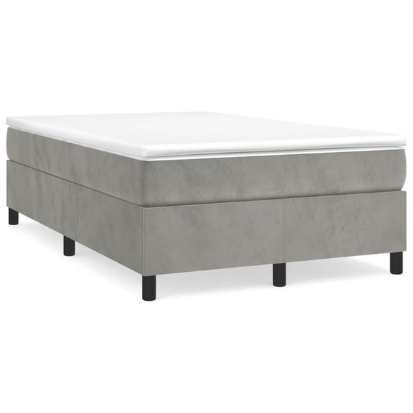 vidaXL Boxspring posteľ s matracom bledosivá 120x190 cm zamat