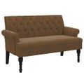 vidaXL Lavička s operadlom hnedá 120x62x75,5 cm umelá semišová koža