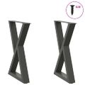 vidaXL Nohy k jedálenskému stolu 2 ks antracitové 60x(72-73,3) cm oceľové