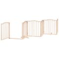 vidaXL Brána pre psa s dverami skladacia 15panely 750cm topoľové drevo