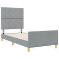 vidaXL Rám postele s čelnou doskou Svetlosivá 100 x 200 cm látka