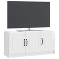 vidaXL TV skrinka Biela s vysokým leskom 99 x 34,5 x 47 cm