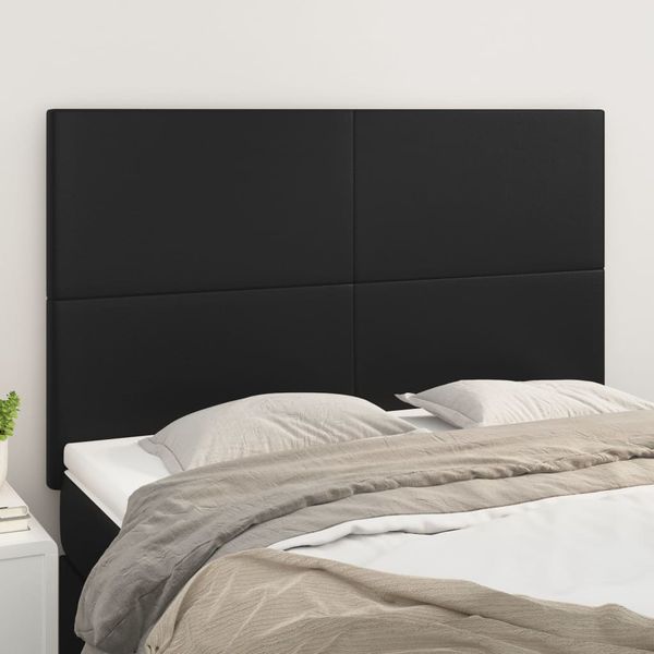 vidaXL Čelo postele čierne 144x5x118/128 cm umelá koža