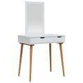 vidaXL Sada toaletného stolíka FAUSKE 2 ks Biela 76 x 50 x 143 cm