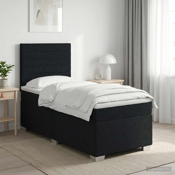 vidaXL Posteľ boxspring s matracom Čierna 80 x 200 cm Látka