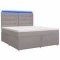 vidaXL Posteľ boxspring s matracom Sivohnedá 180 x 200 cm Látka