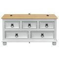 vidaXL storage box Biela 90 x 78 x 45 cm Masívne borovicové drevo