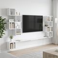 vidaXL Nástenná polica na TV Biela 200 x 15 x 94 cm Kompozitné drevo