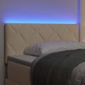 vidaXL LED hlavová doska Krémová látka