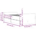 vidaXL Rám postele so zásuvkami biely 75x190 cm malé jednolôžko