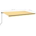 vidaXL Ručne zaťahovacia markíza s LED 500x350 cm žltá a biela