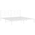 vidaXL Kovový rám postele s čelom biely 200x200 cm