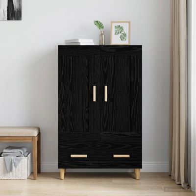 vidaXL Highboard Čierny dub 70 x 31 x 115 cm Kompozitné drevo