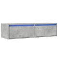 vidaXL TV skrinka s LED svetlami betónovo sivá 100X35,5x25 cm