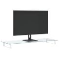 vidaXL Stojan na monitor biely 100x35x8 cm tvrdené sklo a kov
