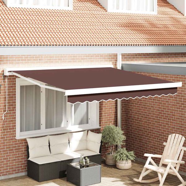 vidaXL Automaticky zaťahovacia markíza hnedá 300x250 cm