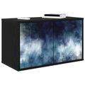 vidaXL Nástenný TV kabinet RAALTE 69 x 33 x 40 cm Čierny dub