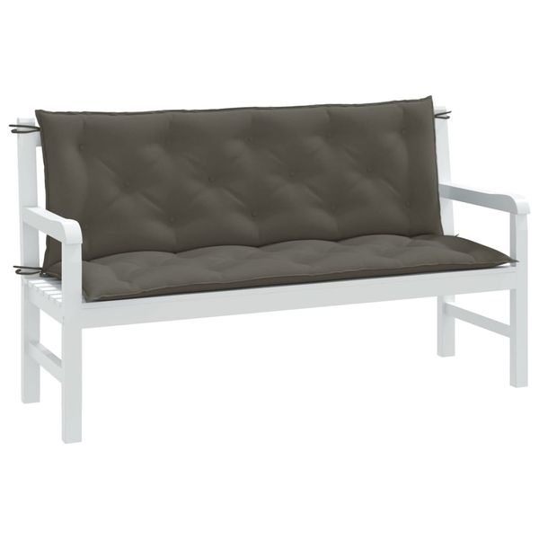vidaXL Vankúše na záh. lavičku 2 ks tmavosivá melanž 150x50x7 cm látka