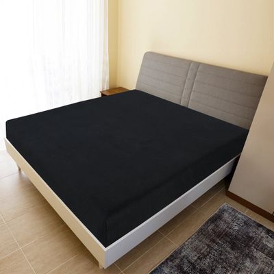 vidaXL Plachta Jersey čierna 100x200 cm bavlna