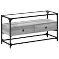 vidaXL TV skrinka sklenená doska sivá sonoma 98x35x51 cm kompoz. drevo