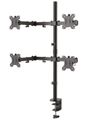 Neomounts FPMA-D550D4BLACK / Flat Screen Desk Mount (clamp/grommet) / Black Držák, VESA, stolní, pro 4 ploché monitory, úhloprícka 13"-32", náklon 90°, otácení 180°, rotace 360°, nosnost 24kg, cerný