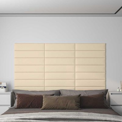 vidaXL Nástenný čelník 12 pcs 60 x 15 cm Krémová látka