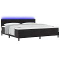 vidaXL LED box s pružinami s čelnou doskou Čierna 200 x 200 cm Zamat