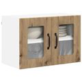 vidaXL Nástenný sklenený kabinet LUCCA 2 ks Dub artisan