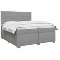 vidaXL Posteľ boxspring s matracom Svetlosivá 200 x 200 cm Látka