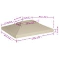 vidaXL Náhradná strieška na altánok 310 g/m², béžová 3x4 m