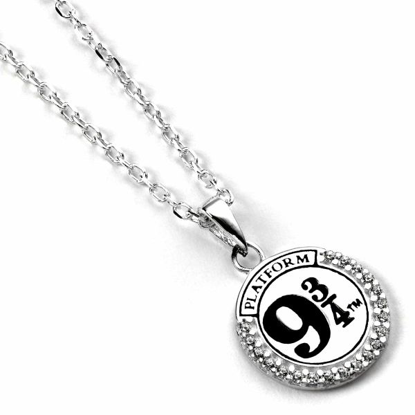 Strieborný náhrdelník Harry Potter - Nástupište 9 a 3/4 s kryštálmi (Ag 925)