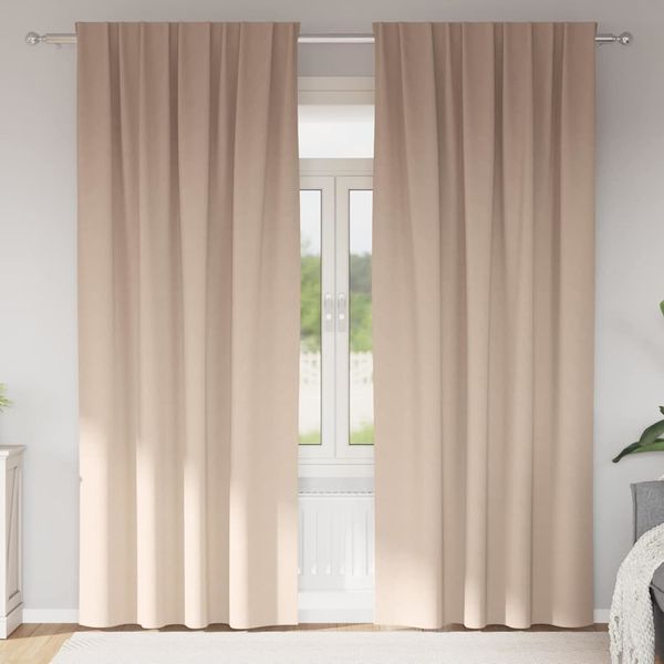 vidaXL Záclony na zatemnenie s krúžkami 2 pcs Sivohnedá 245 x 140 cm