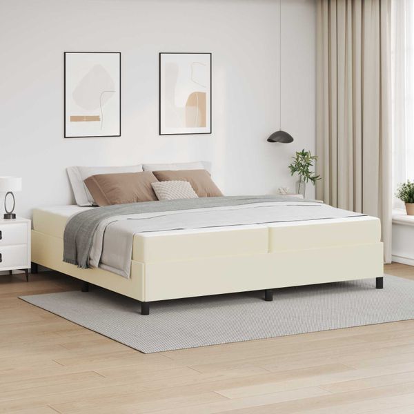 vidaXL Rám postele s matracmi Krémová 200 x 200 cm látka