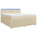 vidaXL Posteľ boxspring s matracom Krémová 200 x 200 cm Látka