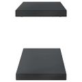 vidaXL Nástenné police 2 ks 100x23,5 cm čierne nehrdzavejúca oceľ
