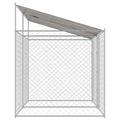 vidaXL Klietka pre psa s strechou Strieborná 400 x 200 x 256 cm