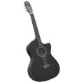 vidaXL Folková klasická gitara s výrezom, ekvalizér, 6 strún, čierna