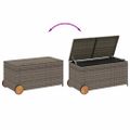 vidaXL Záhradný úložný box s kolieskami sivý 190 l polyratan