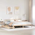 vidaXL Posteľný rám a zásuvky 180x200 cm borovicový masív