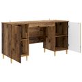 vidaXL Stôl s poličkou Staré drevo 142,5 x 50 x 75 cm Kompozitné drevo