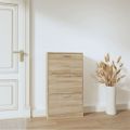 vidaXL Botník dubový 59x17x108 cm spracované drevo