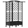 vidaXL Vyvýšený záhon s mriežkou a strechou Čierna 124 x 40 x 129 cm